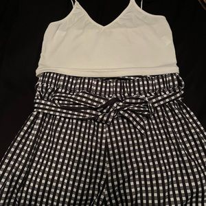 2/$15 SHEIN Rib-knit Crop Top & Belted Shorts set